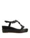 Alma En Pena . Woman Espadrilles Black Size 9 Leather