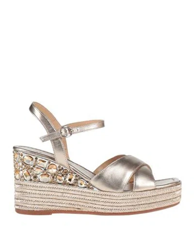 Alma En Pena . Woman Espadrilles Bronze Size 8 Leather In Yellow
