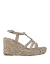 Alma En Pena . Woman Espadrilles Light Grey Size 8 Leather In Grey