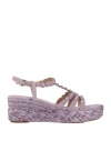 Alma En Pena . Woman Espadrilles Lilac Size 9 Leather In Purple