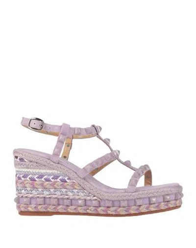 Alma En Pena . Woman Espadrilles Lilac Size 8 Leather In Purple