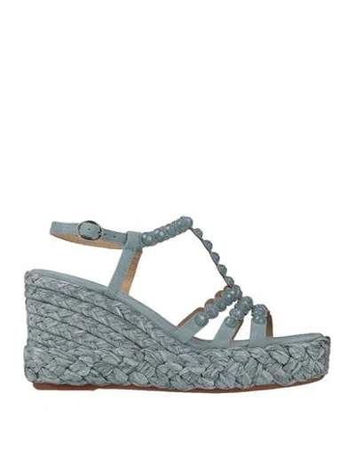 Alma En Pena . Woman Espadrilles Pastel Blue Size 7 Leather In Blue