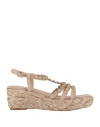 Alma En Pena . Woman Espadrilles Sand Size 8 Leather In Beige