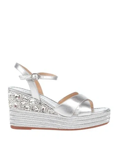 Alma En Pena . Woman Espadrilles Silver Size 8 Leather