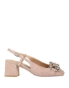 Alma En Pena . Woman Pumps Beige Size 7 Leather In Purple