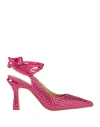 Alma En Pena . Woman Pumps Magenta Size 8 Textile Fibers In Pink