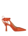 Alma En Pena . Woman Pumps Orange Size 8 Textile Fibers In Orange
