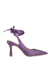 Alma En Pena . Woman Pumps Purple Size 8 Textile Fibers In Purple