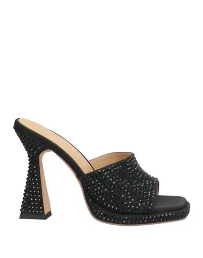 Alma En Pena . Woman Sandals Black Size 6 Textile Fibers