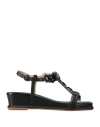 Alma En Pena . Woman Sandals Black Size 8 Leather In Black