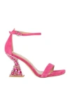 Alma En Pena . Woman Sandals Fuchsia Size 8 Leather In Pink