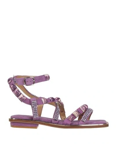 Alma En Pena . Woman Sandals Purple Size 5 Leather