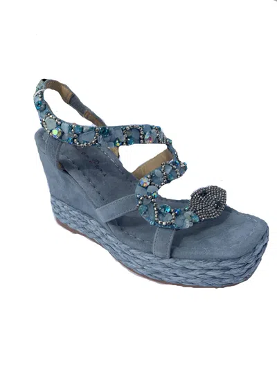 Alma En Pena Women's Zafiro Wedge Sandals In Jean In Blue