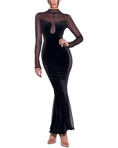 Alma King Solid Maxi Dress In Black