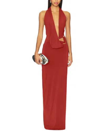 Alma King Solid Maxi Dress In Brown