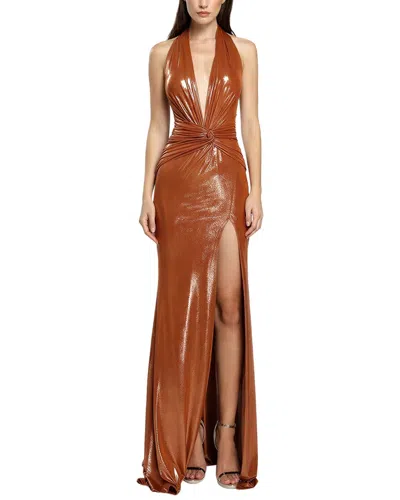 Alma King Solid Maxi Dress In Brown
