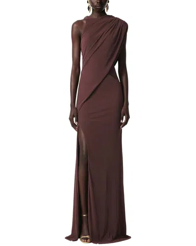 Alma King Solid Maxi Dress In Brown