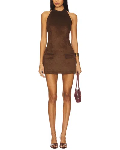 Alma King Solid Mini Dress In Brown