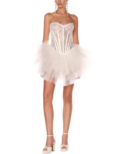 Alma King Solid Mini Dress In White