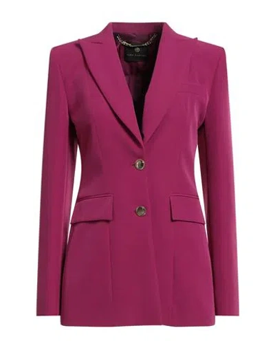 Alma Sanchez Woman Blazer Garnet Size 2 Polyester, Elastane In Red