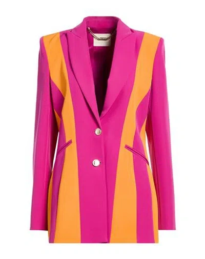 Alma Sanchez Woman Blazer Magenta Size 8 Polyester, Elastane In Multi