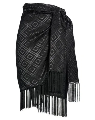 Alma Sanchez Woman Midi Skirt Black Size 10 Polyester, Elastane