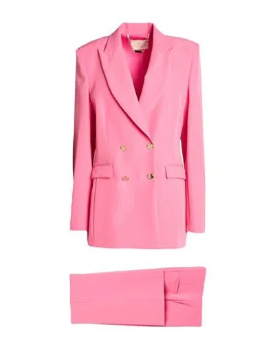 Alma Sanchez Woman Suit Pink Size 2 Polyester, Elastane