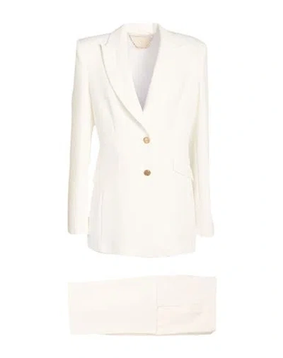 Alma Sanchez Woman Suit White Size 8 Polyester, Elastane In White