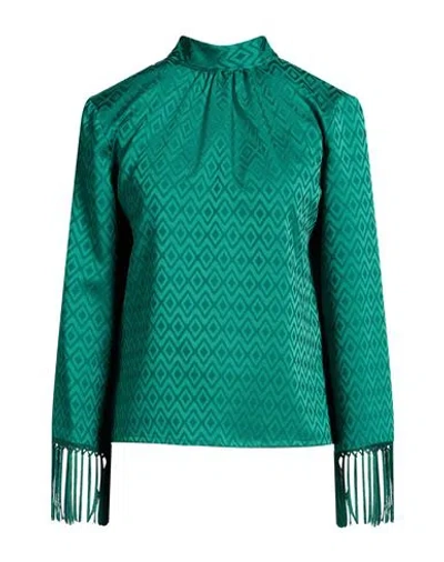 Alma Sanchez Woman Top Emerald Green Size 6 Polyester, Elastane