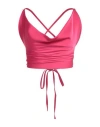 Alma Sanchez Woman Top Fuchsia Size 8 Polyester In Pink