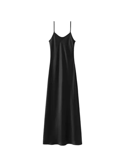 Almada Label Satin-finish Slip Maxi Dress In 블랙