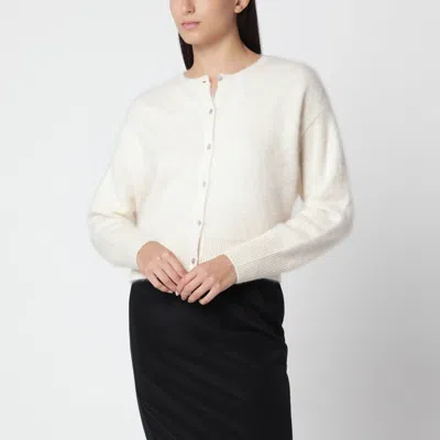 Almada Label Almda Label Coco Brushed Cashmere Cardigan With Mother-of-pearl Buttons In White