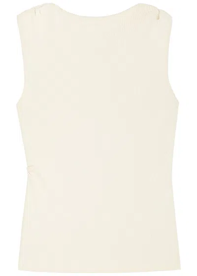 Almada Label Ami Off-the-shoulder Knitted Tank In Cream