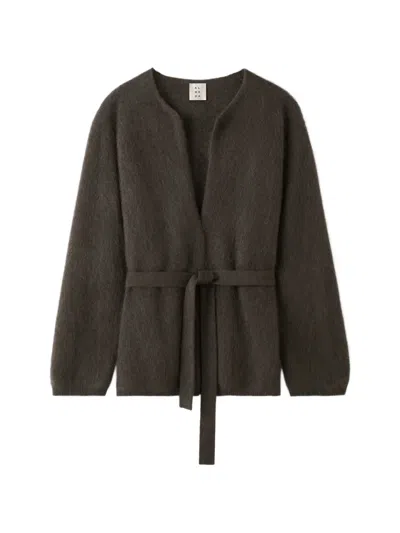 Almada Label Aria Belted Cardigan In Green