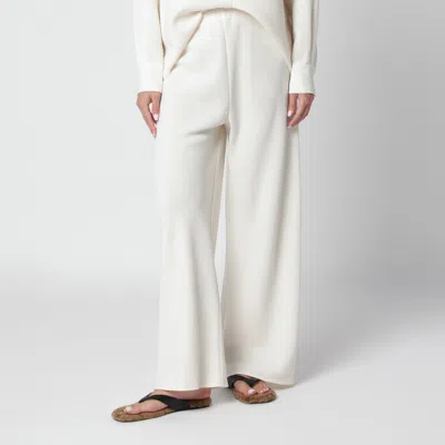 Almada Label Bea Wide-leg Crepe Trousers With Elastic Waist In White