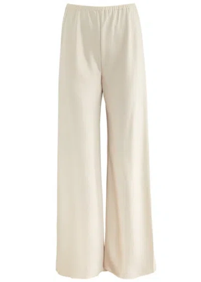 Almada Label Bias-cut Satin Trousers In Cream