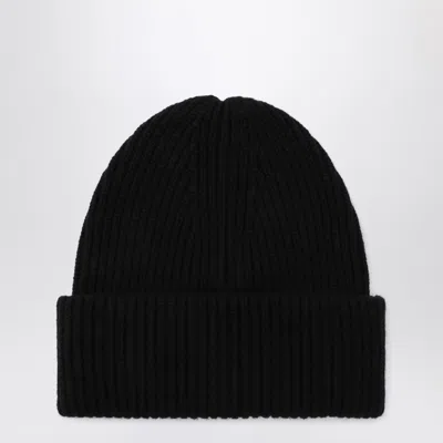 ALMADA LABEL BLACK WOOL AND CASHMERE BEANIE