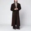 Almada Label Brown Coat In Wool And Cashmere In Brown