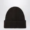 Almada Label Brown Wool And Cashmere Beanie In Black