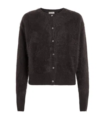 Almada Label Brushed Cashmere Cardigan In Brown