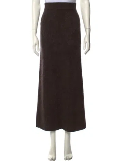 Pre-owned Almada Label Cashmere Midi Length Skirt In Brown