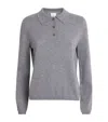 Almada Label Cashmere Minou Polo Sweater In Gray
