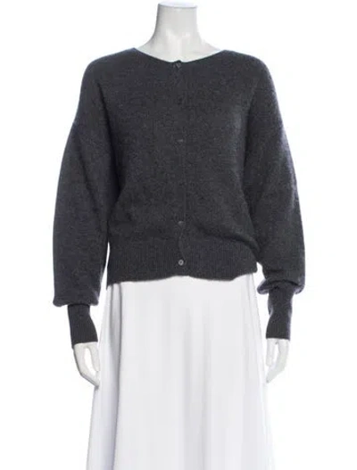 Pre-owned Almada Label Cashmere Open Front Sweater In Grey