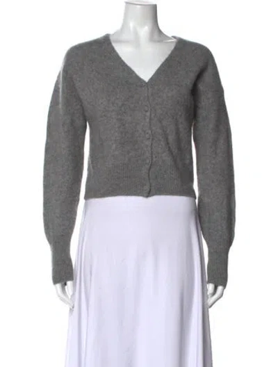 Pre-owned Almada Label Cashmere V-neck Sweater In Gray