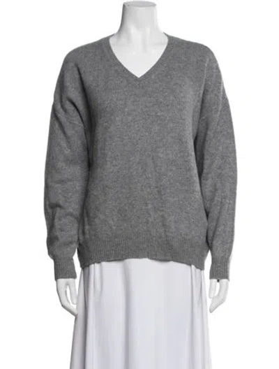 Pre-owned Almada Label Cashmere V-neck Sweater In Grey