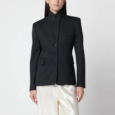 Almada Label Cillian Tailored Blazer With Stand-up Collar In Black