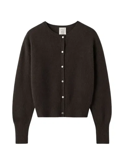 Almada Label Coco Brushed Cardigan In Brown