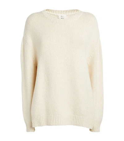 Almada Label Cotton-boucle Flor Sweater In Beige