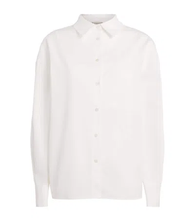 Almada Label Cotton Poplin Finn Shirt In White