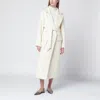 Almada Label Elisabetta Franchi Padded Jacket With Belt In Neutral